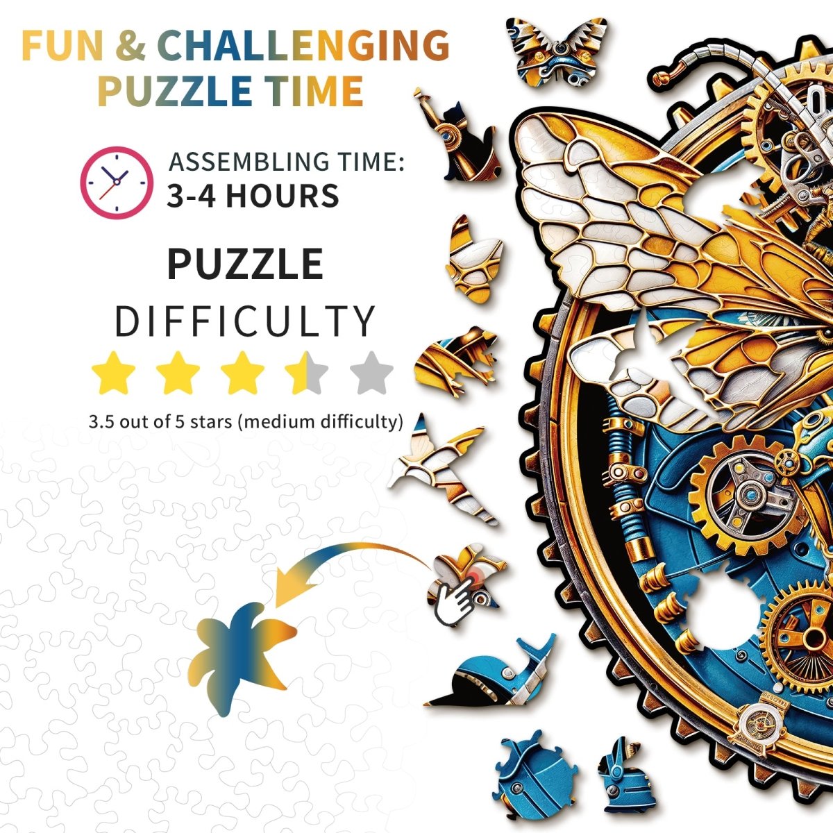 kaayee-retro-mechanical-butterfly-holzpuzzle-medium image 4