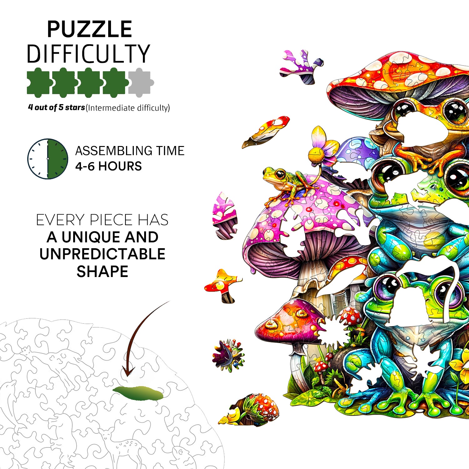 jigfoxy-frog-holzpuzzle-m-190-teile-froschmotiv image 5