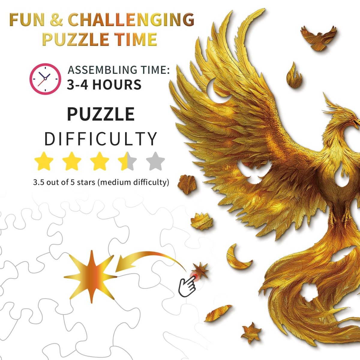 kaayee-golden-feather-phoenix-holzpuzzle-medium image 4
