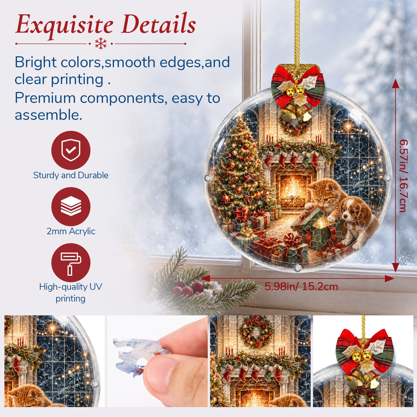 kaayee-suncatcher-puzzle-christmas-fireplace-acryl-fensterbild-mini-15cm image 6