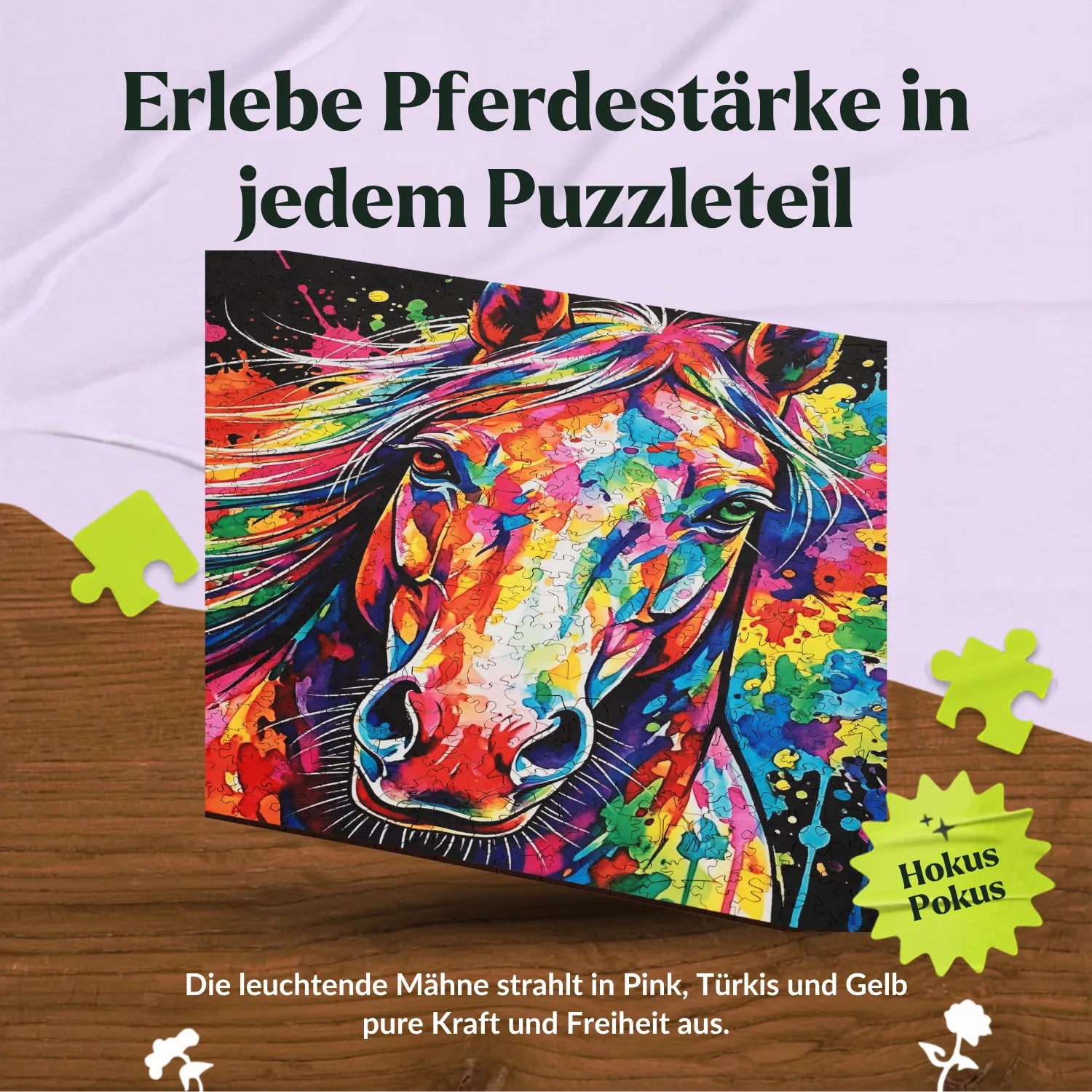 magicholz-buntes-pferd-holzpuzzle-1000-teile image 4