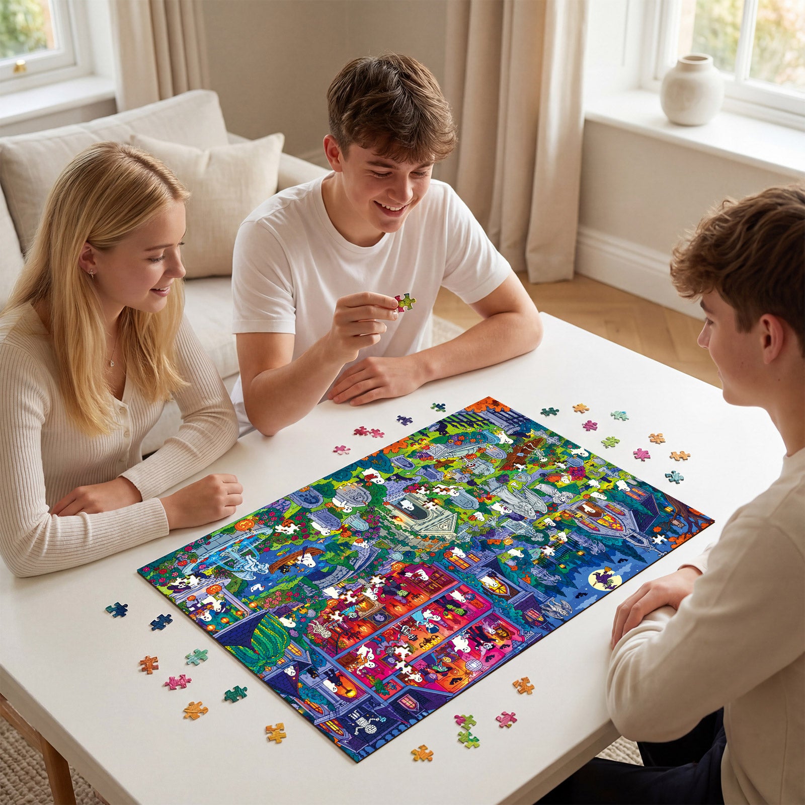 kaayee-cardboard-ghost-manor-1000-teile-puzzle-eco-white-board image 4