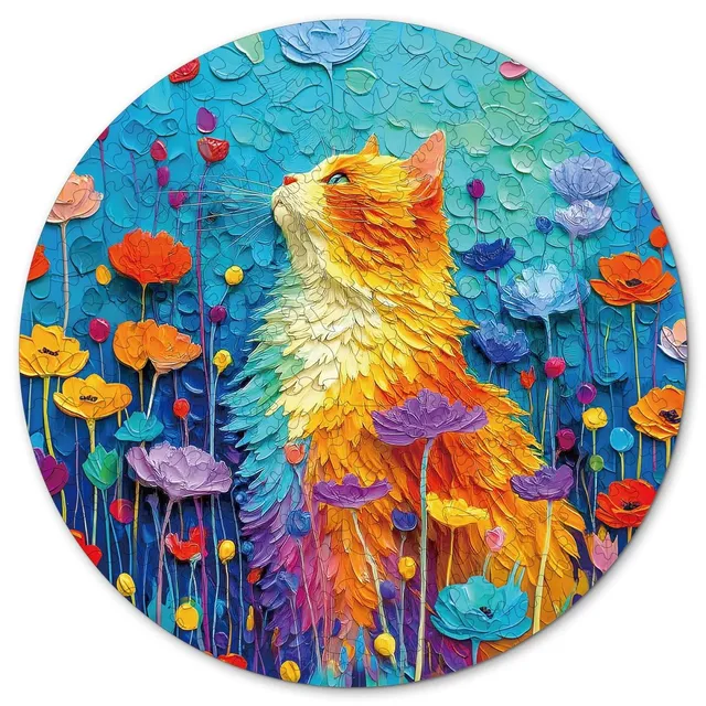 kaayee-wooden-puzzle-scratching-cat-holzpuzzle-medium-runde-katze image 1