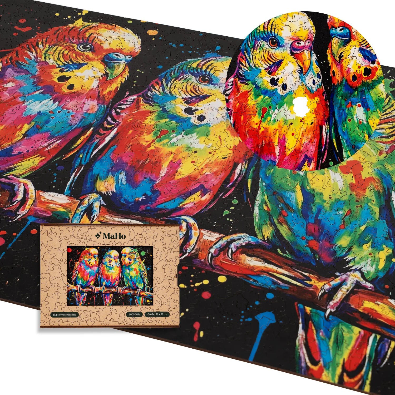 magicholz-holzpuzzle-bunte-wellensittiche-1000-teile-tiermotiv image 7