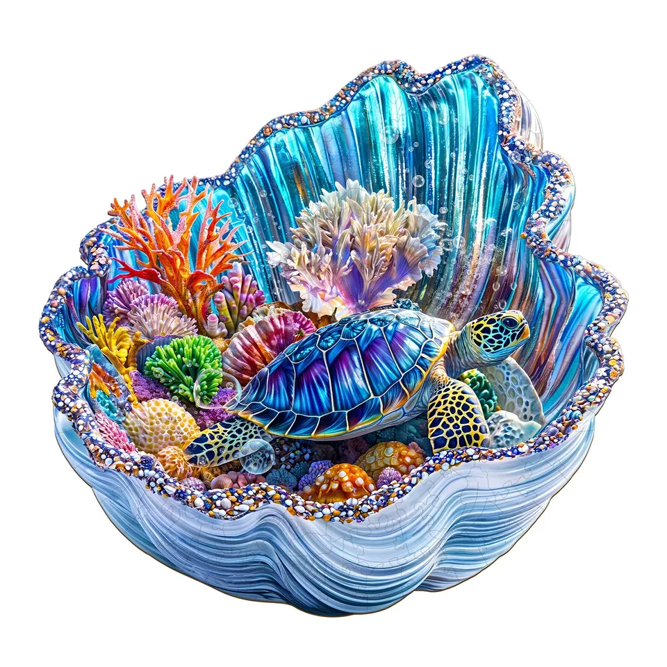 jigfoxy-seashell-ocean-holzpuzzle-s-85-teile-meer image 1