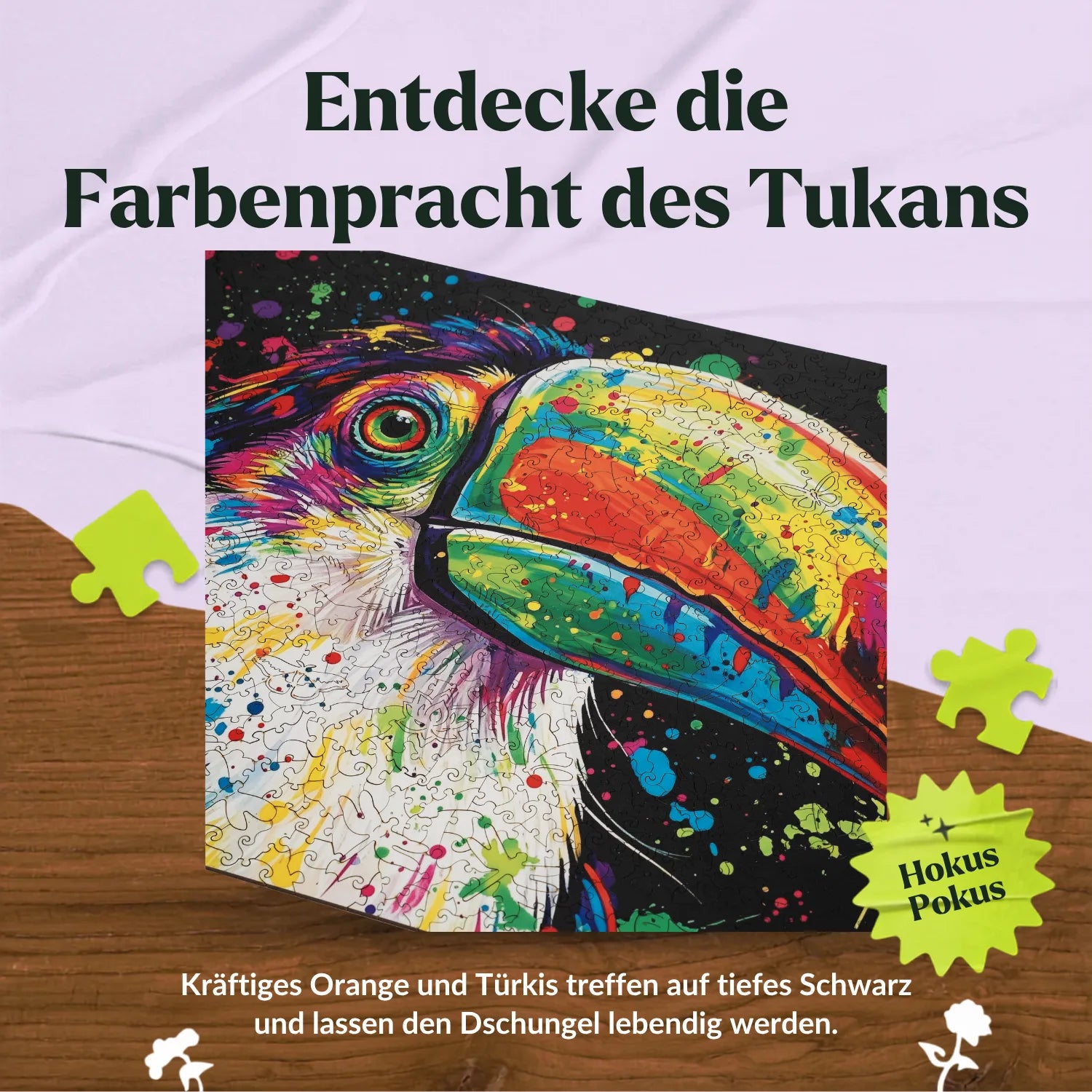 magicholz-holzpuzzle-bunter-tukan-puzzle-1000-teile-tiermotiv image 4