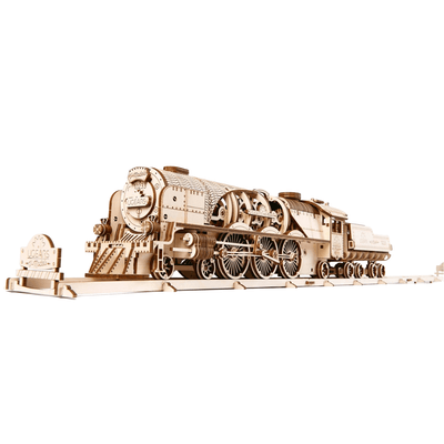 ugears-v-express-dampflokomotive-holzmodell-mit-tender image 2