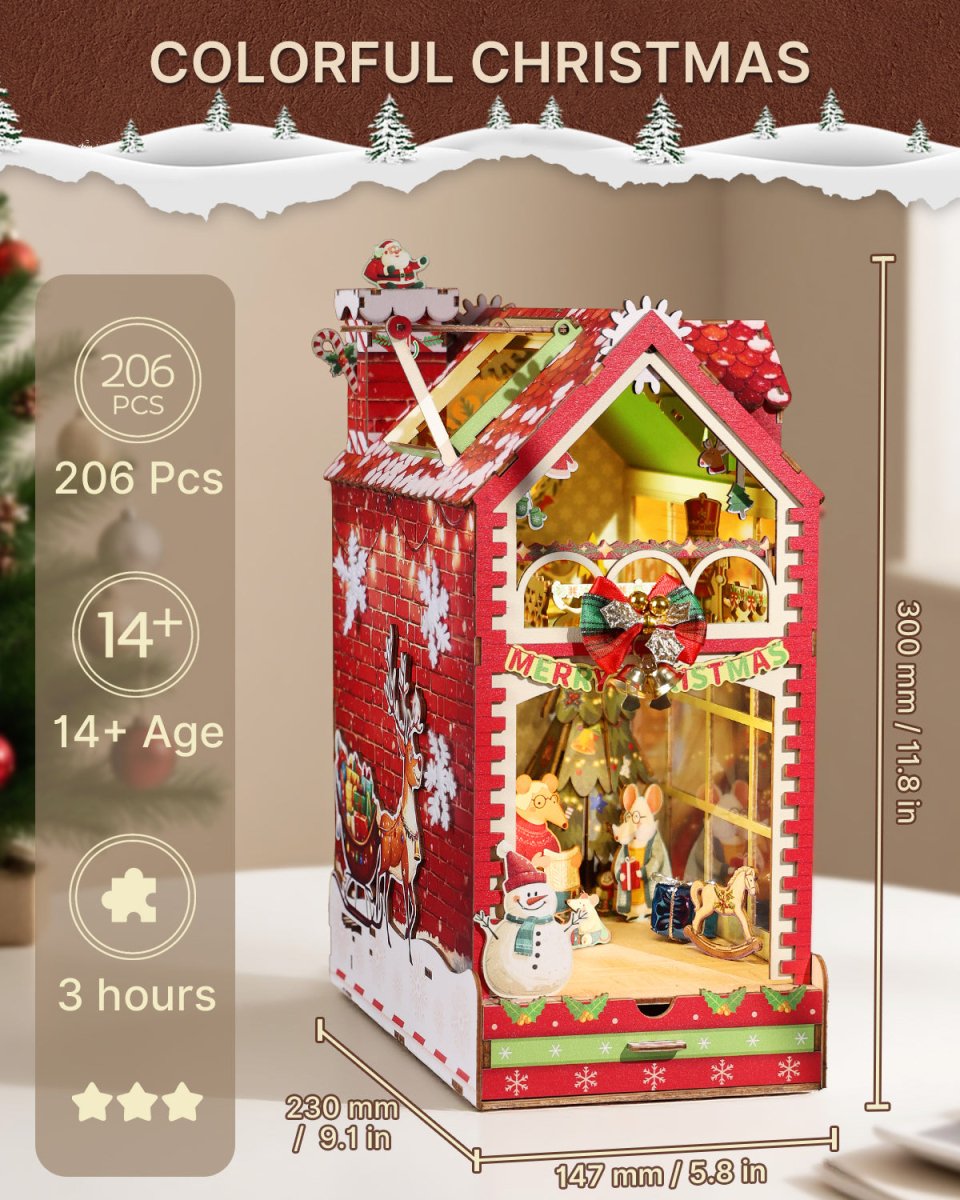 kaayee-book-nook-kit-colorful-christmas-3d-puzzle-holz image 2