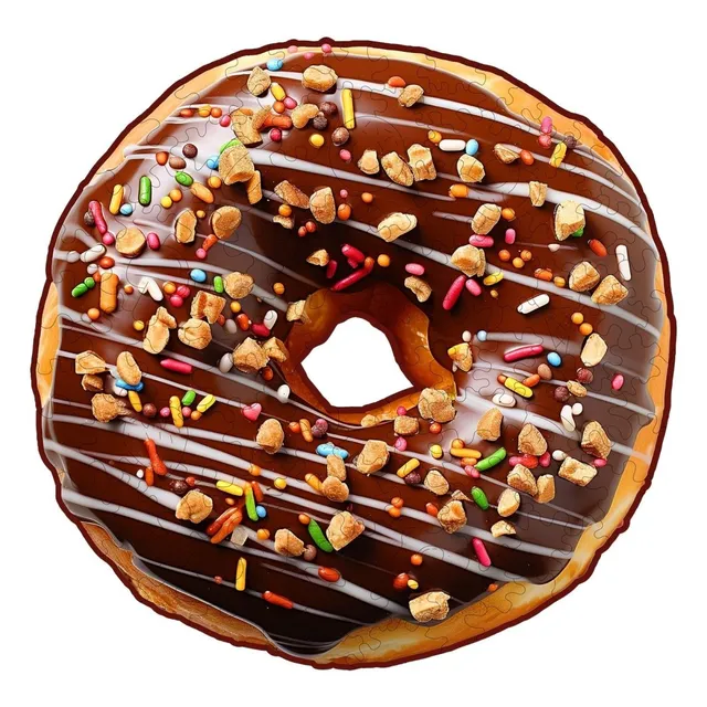 kaayee-wooden-puzzle-chocolate-donut-holzpuzzle-small-110-teile image 1