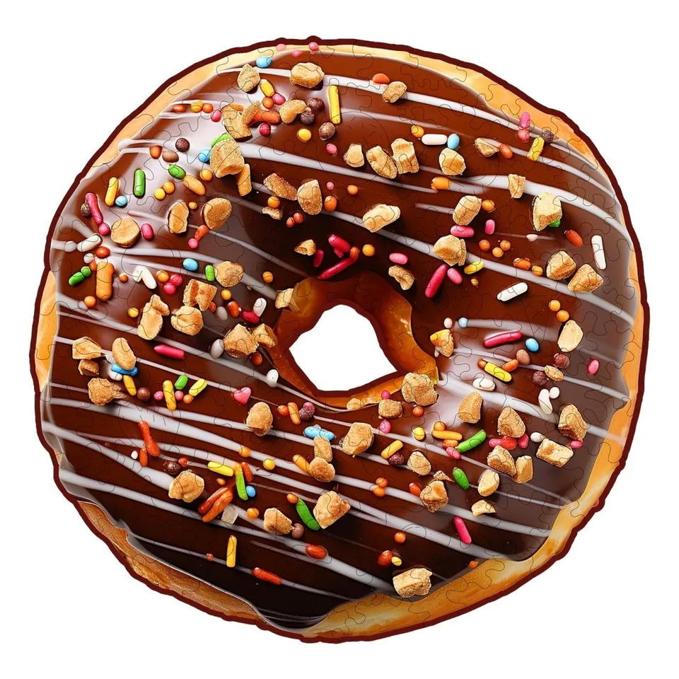 kaayee-wooden-puzzle-chocolate-donut-holzpuzzle-small-110-teile image 1