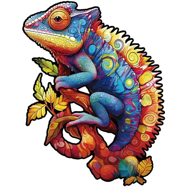 kaayee-wooden-puzzle-colorful-chameleon-holzpuzzle-medium image 1