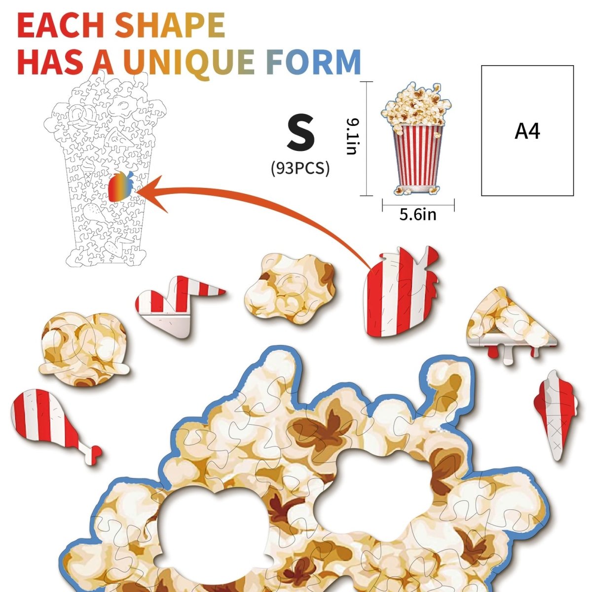 kaayee-wooden-puzzle-popcorn-holzpuzzle-s-110-teile image 3
