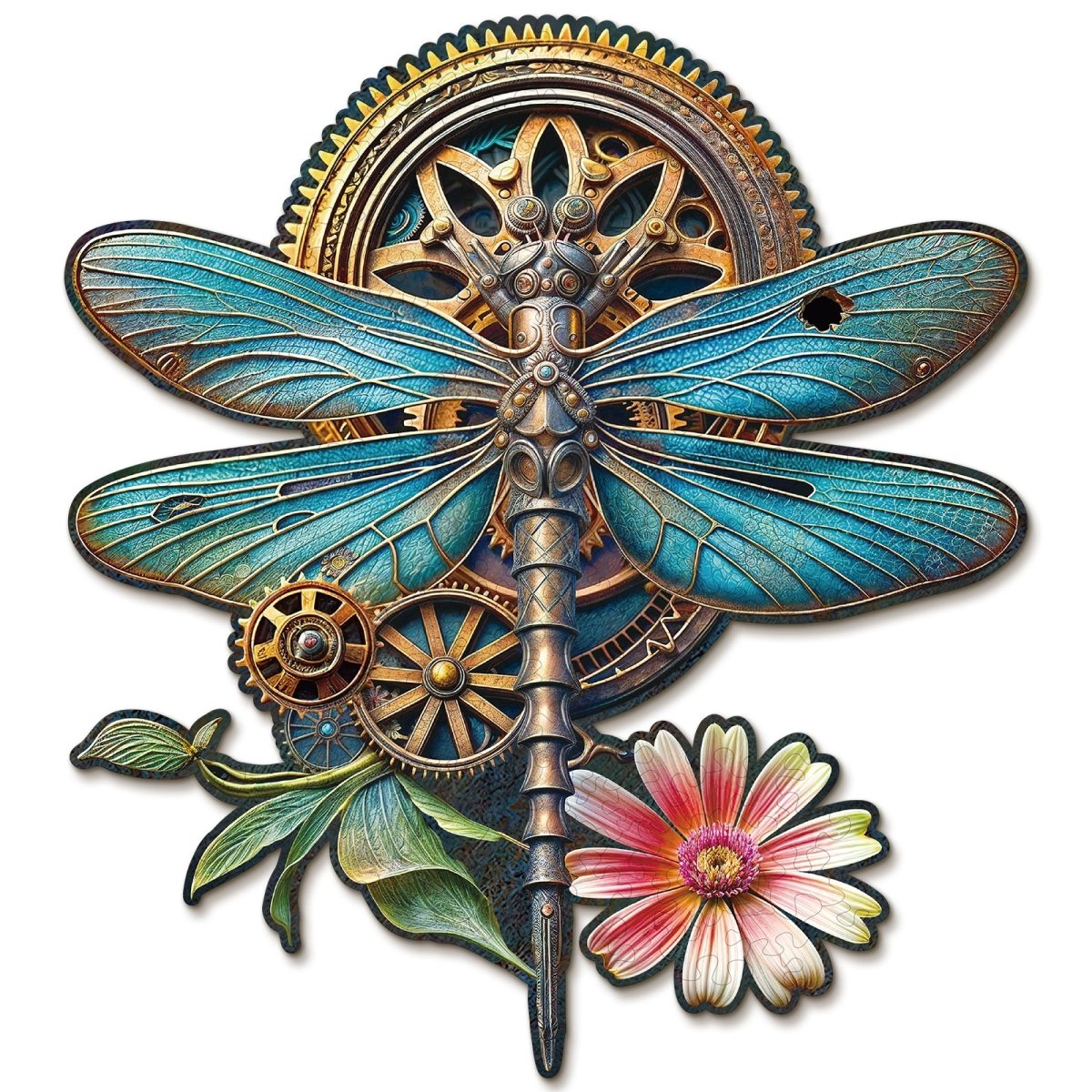 kaayee-wooden-puzzle-libelle-holzpuzzle-medium-steampunk image 1