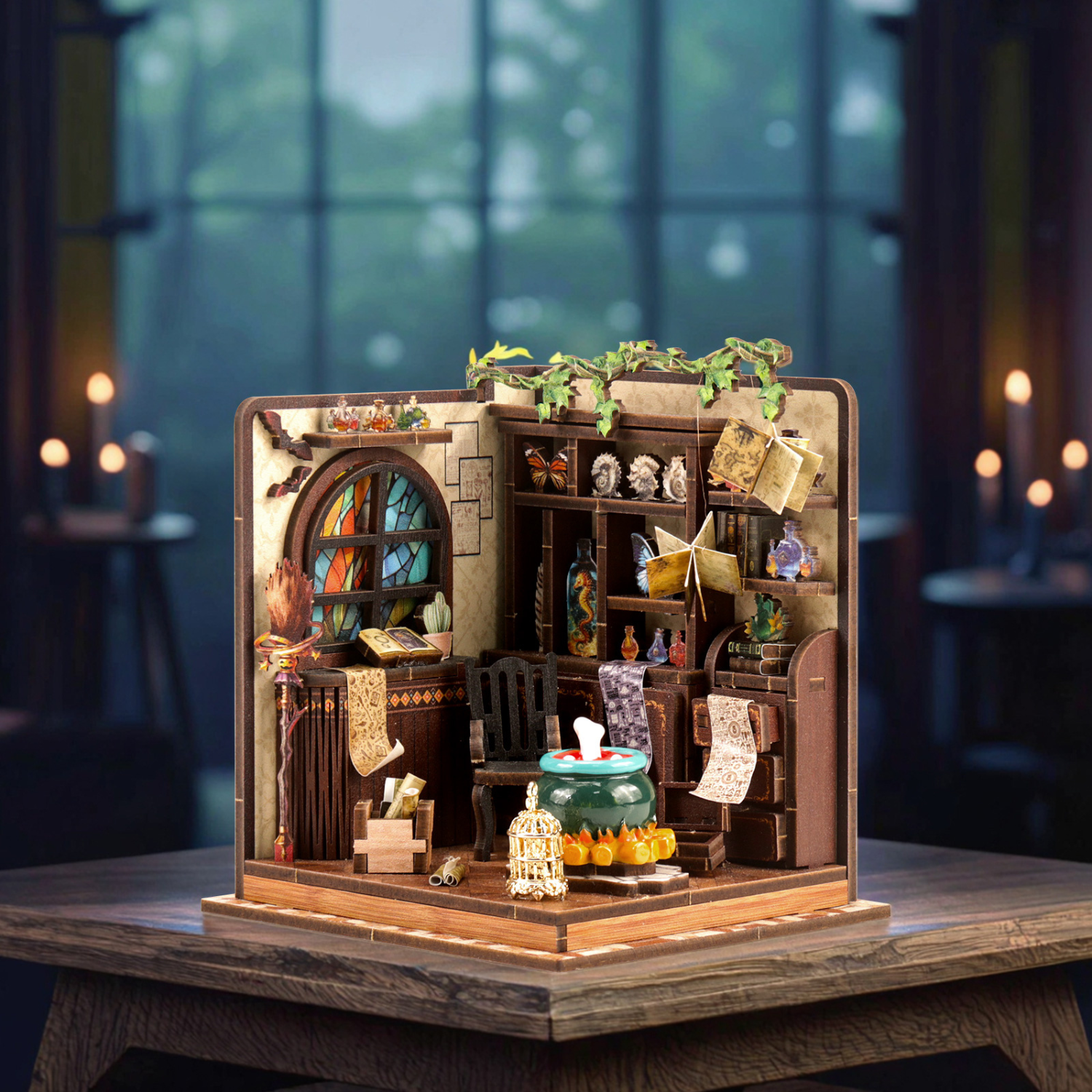 magicholz-book-nook-magic-potion-room-alchemistenwerkstatt-92-teile image 3