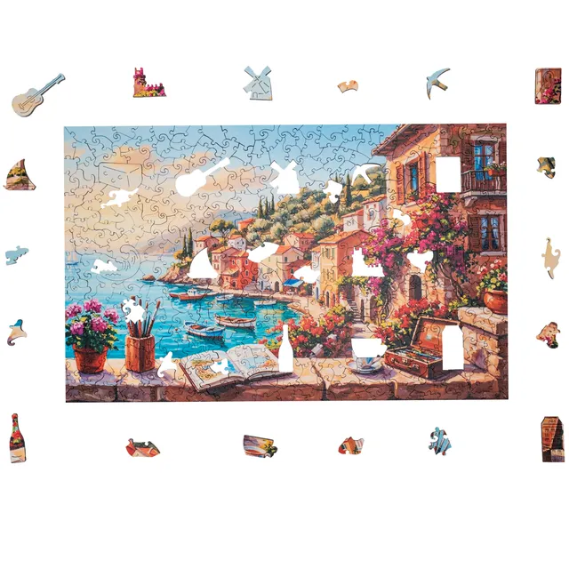 magicholz-mediterrane-k-ste-wanddeko-puzzle-500-teile image 1