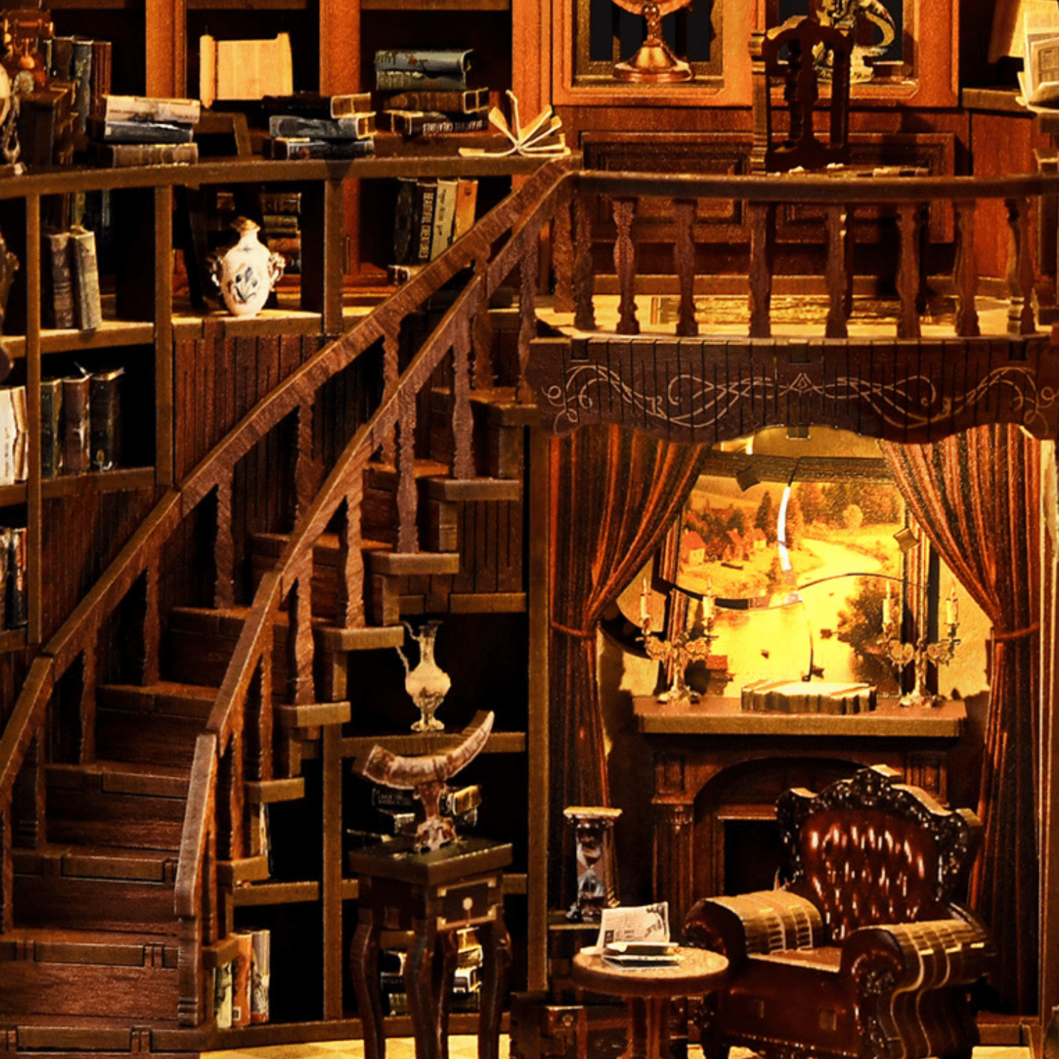 magicholz-book-nook-twilight-midnight-study-bibliothek-mit-licht image 7