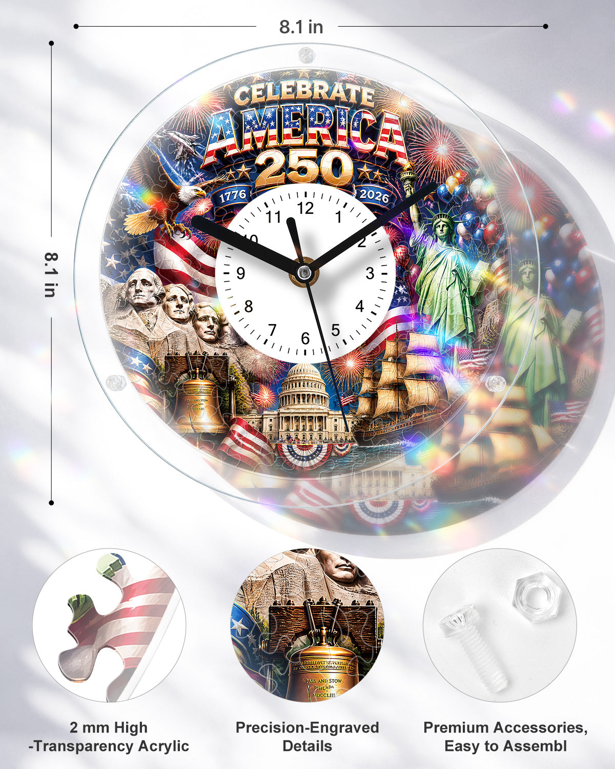 kaayee-clock-kit-celebrate-america-250-puzzle-uhr-regular-size image 3