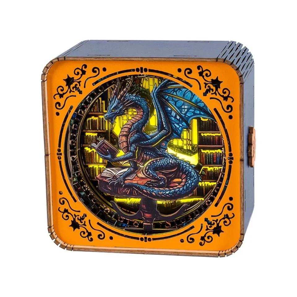 kaayee-night-light-library-dragon-holz-nachtlicht-usb image 1