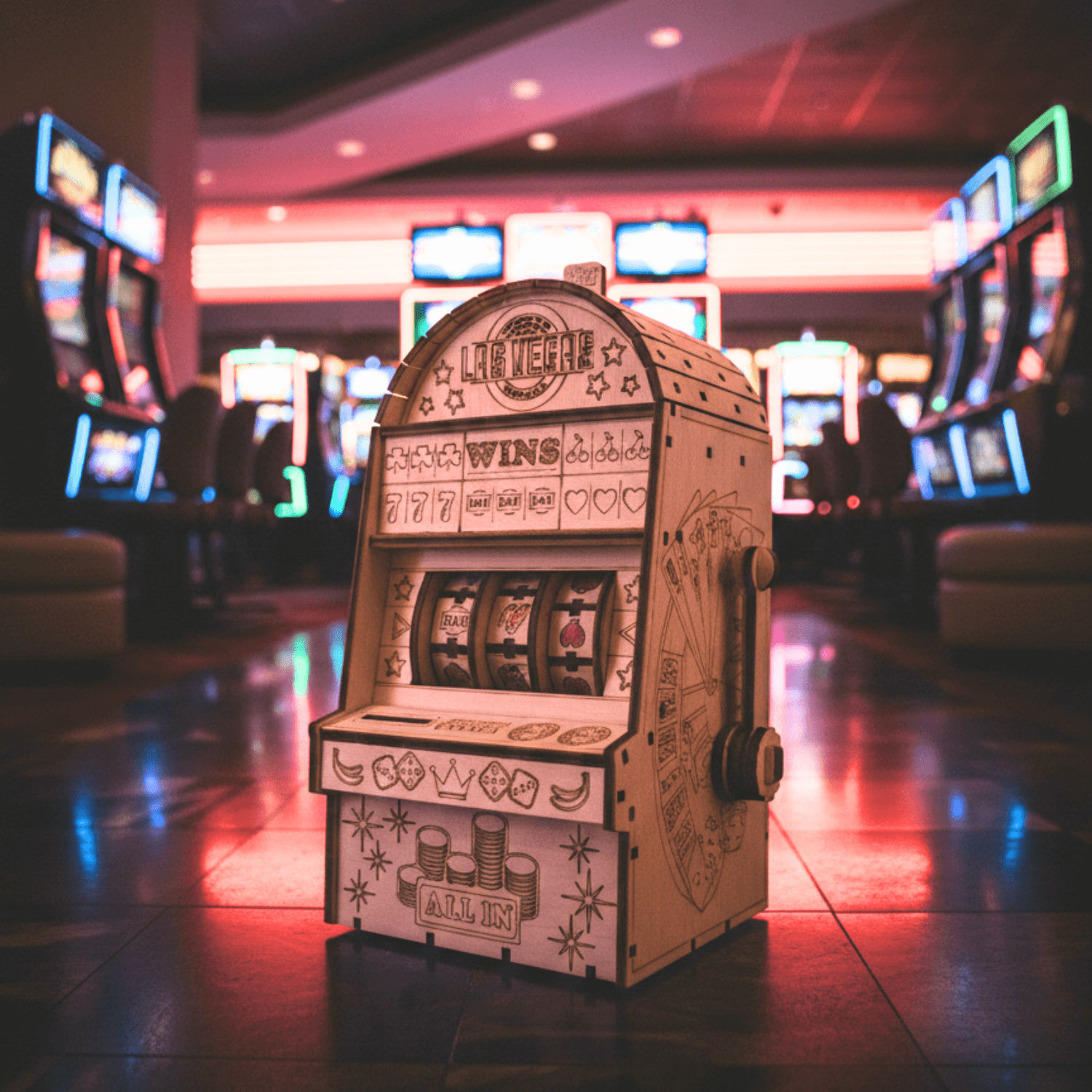 magicholz-mechanischer-bausatz-einarmiger-bandit-spielautomat-holz image 1