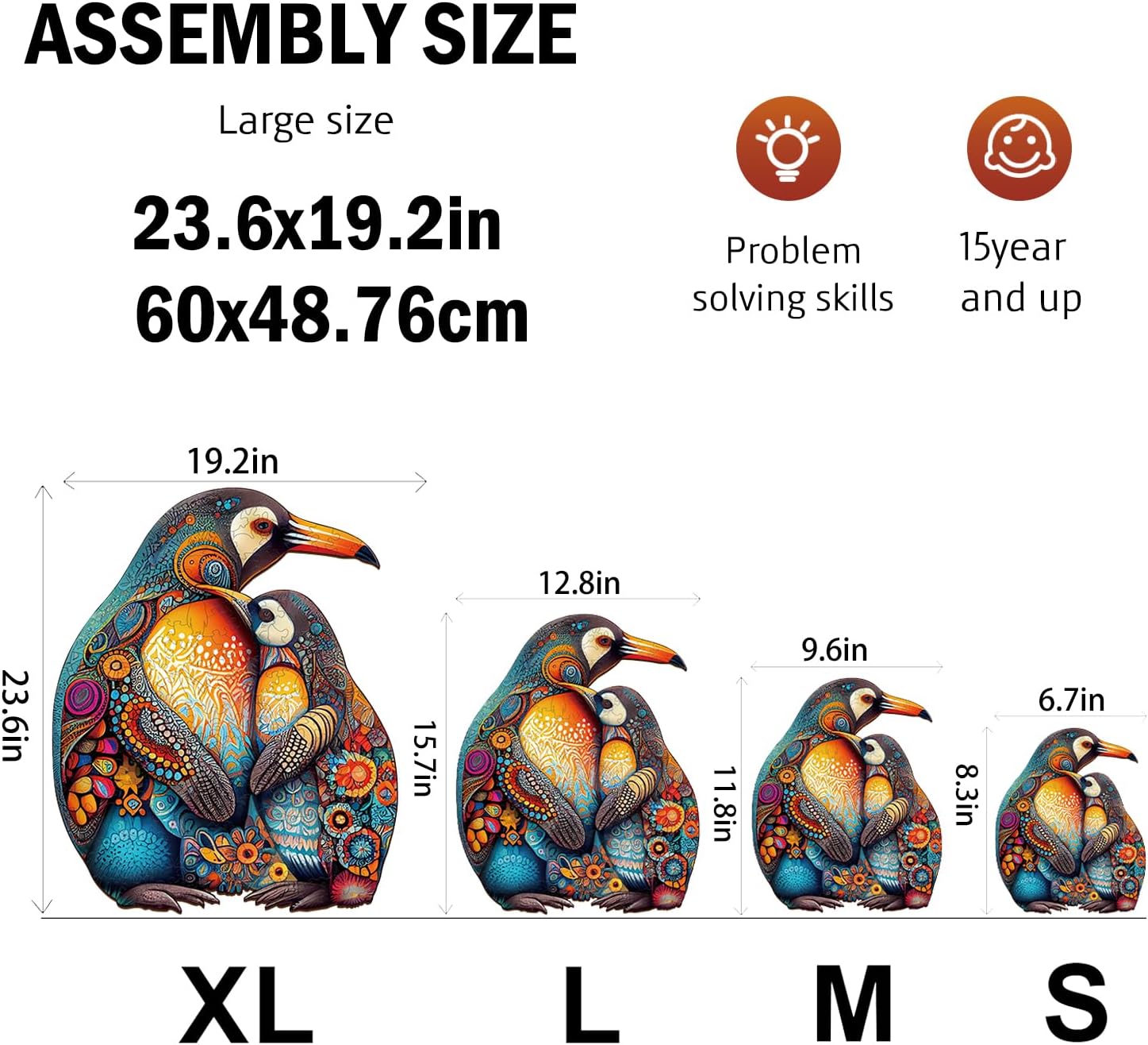 jigfoxy-penguin-family-holzpuzzle-m-190-teile-tiere image 4