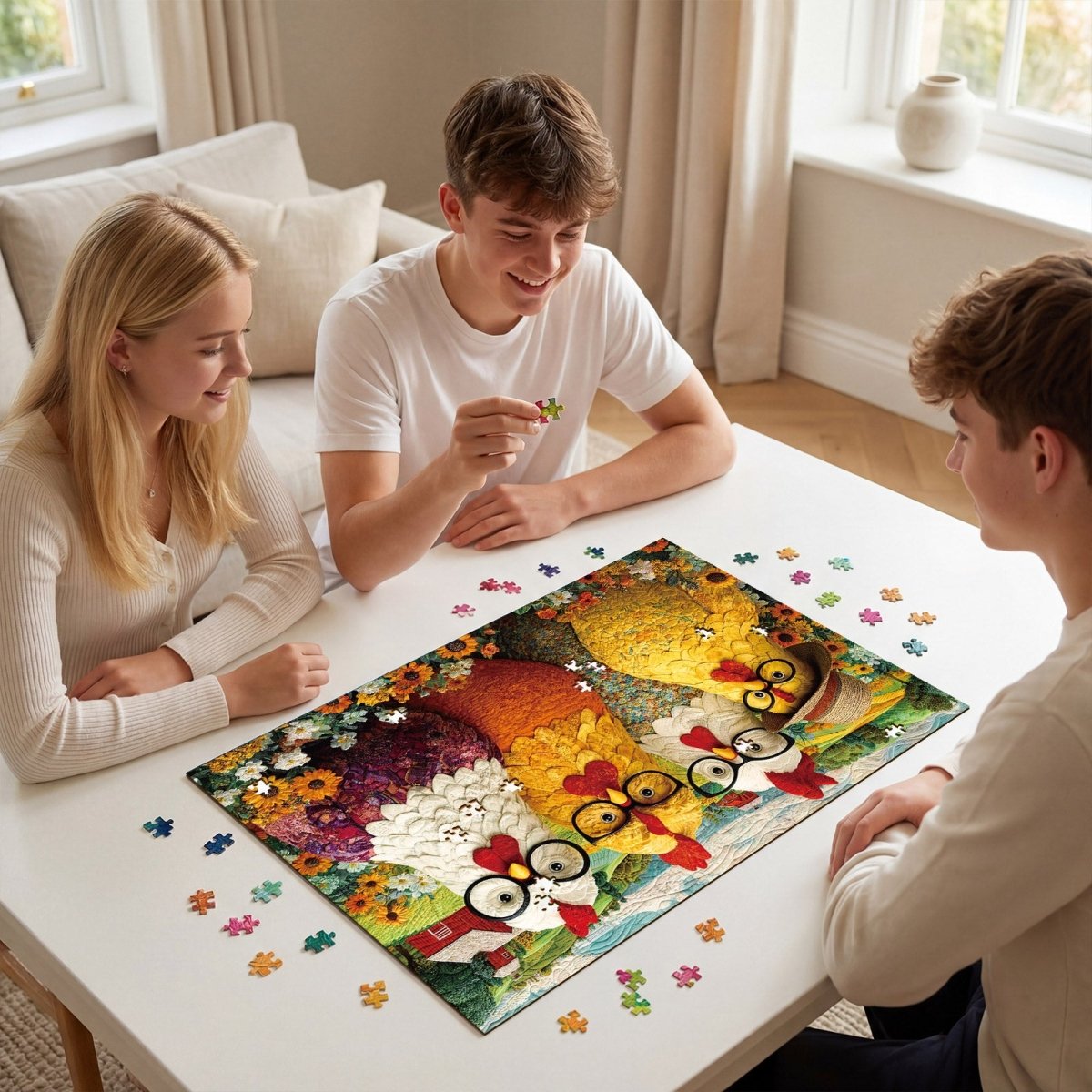 kaayee-the-floral-chicken-club-kartonpuzzle-1000-teile-standard image 8