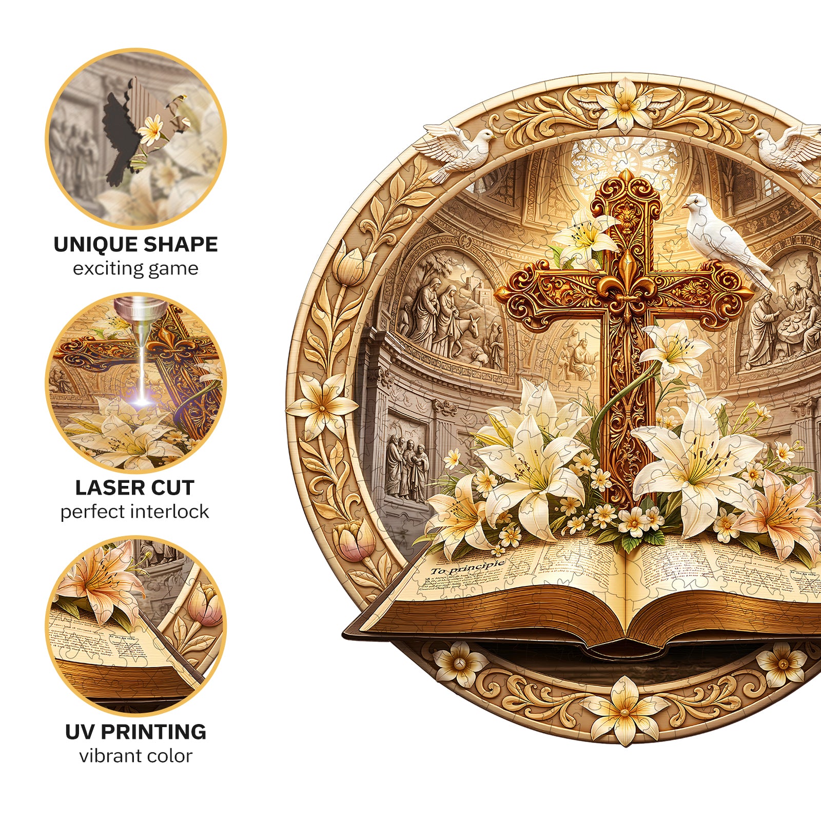 jigfoxy-bible-and-cross-holzpuzzle-m-224-teile-bibel image 2