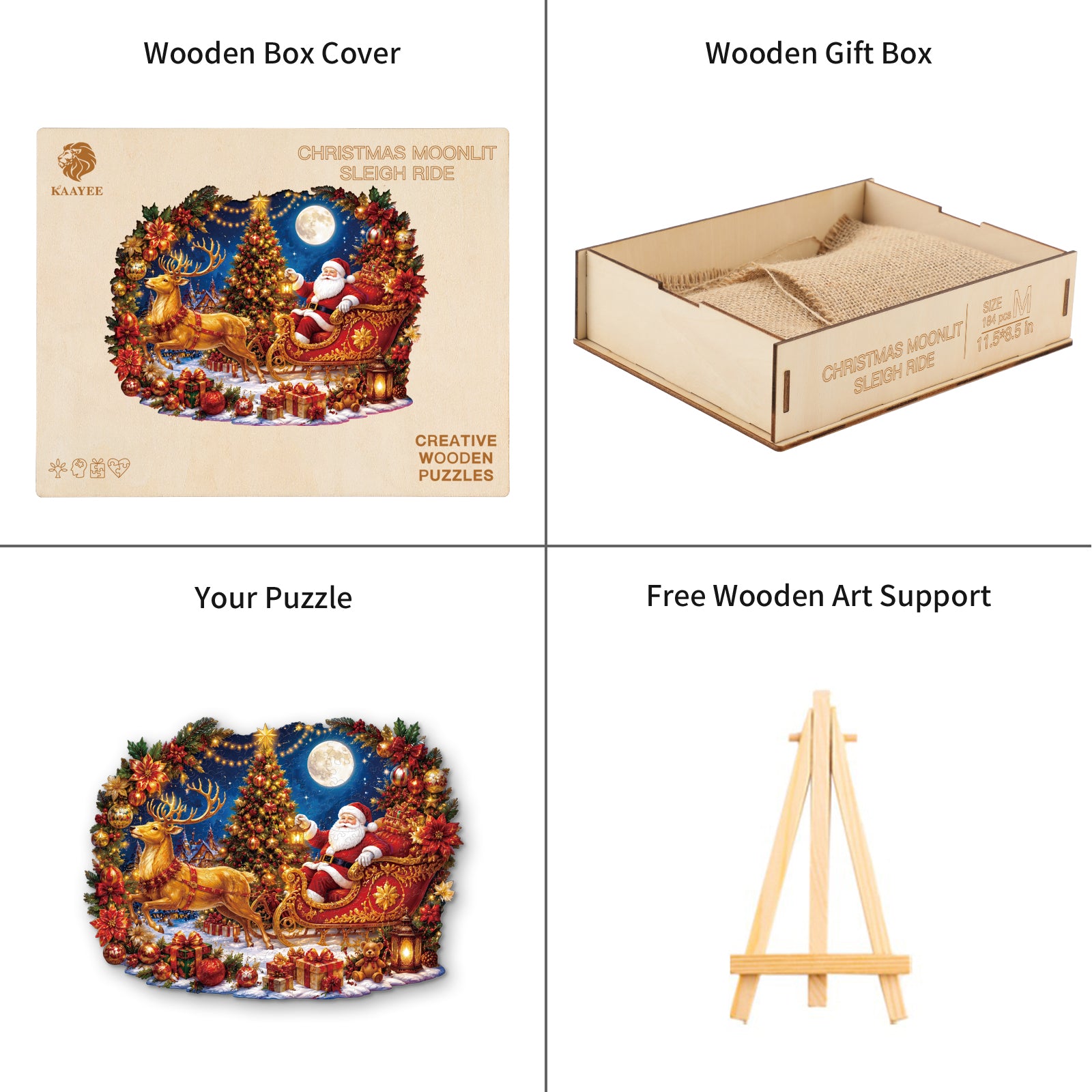 kaayee-moonlit-sleigh-ride-wooden-puzzle-medium image 4