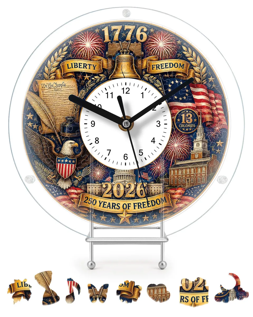 kaayee-clock-kit-puzzle-uhr-250-years-of-freedom-acryl-diy image 1