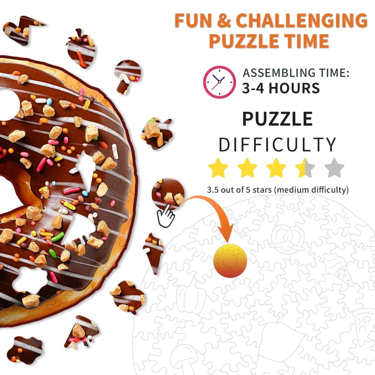 kaayee-wooden-puzzle-chocolate-donut-holzpuzzle-small-110-teile image 4